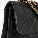 Chanel Maxi CC Classic Single Flap Maxi Logo Bag Black Quilted Lambskin 24K Gold-Plated Hardware
