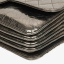 Chanel Metallic Crackled Leather Clams Pocket Flap Bag