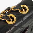 Chanel Maxi CC Classic Single Flap Maxi Logo Bag Black Quilted Lambskin 24K Gold-Plated Hardware