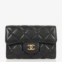Chanel Classic Black Quilted Leather Small Flap Wallet