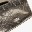 Chanel Metallic Crackled Leather Clams Pocket Flap Bag