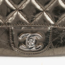 Chanel Metallic Crackled Leather Clams Pocket Flap Bag