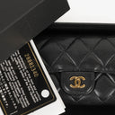 Chanel Classic Black Quilted Leather Small Flap Wallet