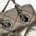 Chanel Metallic Crackled Leather Clams Pocket Flap Bag
