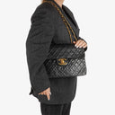 Chanel Maxi CC Classic Single Flap Maxi Logo Bag Black Quilted Lambskin 24K Gold-Plated Hardware
