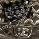 Chanel Metallic Crackled Leather Clams Pocket Flap Bag