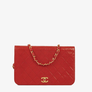 Chanel Classic Full Flap Bag Red Quilted Lambskin