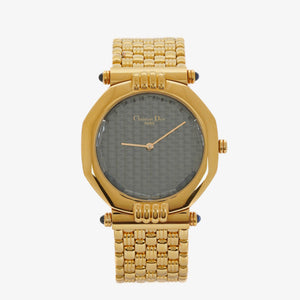Christian Dior 33mm Octagon Gold Tone Stainless Steel Quartz Watch