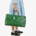 Louis Vuitton Keepall 50 Green EPI Leather Travel Bag