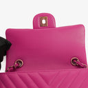 Chanel Pink Chevron Leather Mini Rectangular Single Flap Bag