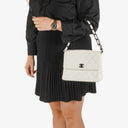Chanel White Quilted Lambskin Plastic Hardware Shouder Bag