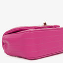 Chanel Pink Chevron Leather Mini Rectangular Single Flap Bag