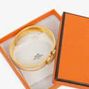 Hermes White Enamel Narrow Clic Clac H Bracelet PM