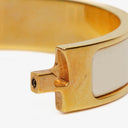 Hermes White Enamel Narrow Clic Clac H Bracelet PM