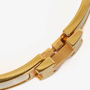 Hermes White Enamel Narrow Clic Clac H Bracelet PM