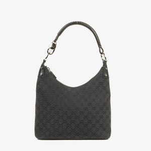 Gucci GG Canvas Braided Handle Ring Hobo Bag