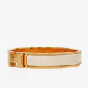 Hermes White Enamel Narrow Clic Clac H Bracelet PM