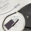 Prada Cleo Spazzolato Nero Leather Shoulder Bag