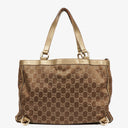 Gucci GG Canvas Satin Brown Abbey D-Ring Tote Bag