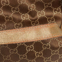 Gucci GG Canvas Satin Brown Abbey D-Ring Tote Bag