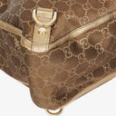 Gucci GG Canvas Satin Brown Abbey D-Ring Tote Bag