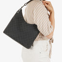 Gucci GG Canvas Braided Handle Ring Hobo Bag