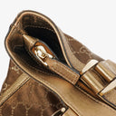 Gucci GG Canvas Satin Brown Abbey D-Ring Tote Bag