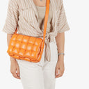Bottega Veneta Cassette Padded Intrecciato Orange Crossbody Bag