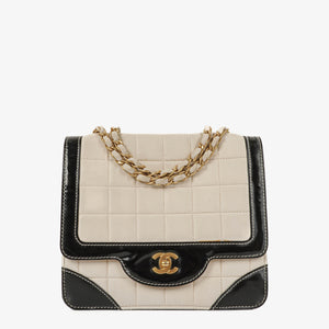 Chanel Multicolour Chocolate Bar Leather And Patent Leather Single Flap Bag