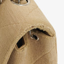 Chanel Medium Beige Quilted Jersey Single Flap Bag