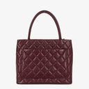 Chanel Burgundy Quilted Caviar Leather Medallion Tote Bag
