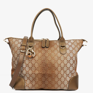 Gucci Multicolour/Brown GG Lurex Heart Bit Shoulder Bag
