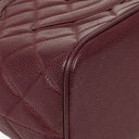 Chanel Burgundy Quilted Caviar Leather Medallion Tote Bag