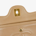 Chanel Vintage Medium Classic Double Flap Bag Beige Quilted Lambskin 24K Gold-Plated Hardware