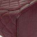 Chanel Burgundy Quilted Caviar Leather Medallion Tote Bag