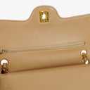 Chanel Vintage Medium Classic Double Flap Bag Beige Quilted Lambskin 24K Gold-Plated Hardware