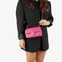 Chanel Pink Chevron Leather Mini Rectangular Single Flap Bag