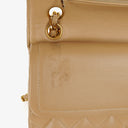Chanel Vintage Medium Classic Double Flap Bag Beige Quilted Lambskin 24K Gold-Plated Hardware