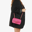 Chanel Pink Chevron Leather Mini Rectangular Single Flap Bag