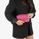 Chanel Pink Chevron Leather Mini Rectangular Single Flap Bag