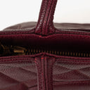 Chanel Burgundy Quilted Caviar Leather Medallion Tote Bag