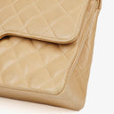 Chanel Vintage Medium Classic Double Flap Bag Beige Quilted Lambskin 24K Gold-Plated Hardware
