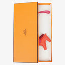 Hermes Rodeo Horse PM Grigri Bag Charm In Rouge Indien, Rubis, Rose Mexico Milo Lambskin