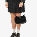 Prada Cleo Spazzolato Nero Leather Shoulder Bag
