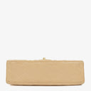 Chanel Vintage Medium Classic Double Flap Bag Beige Quilted Lambskin 24K Gold-Plated Hardware