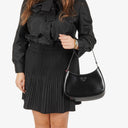 Prada Cleo Spazzolato Nero Leather Shoulder Bag