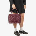 Chanel Burgundy Quilted Caviar Leather Medallion Tote Bag