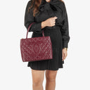 Chanel Burgundy Quilted Caviar Leather Medallion Tote Bag