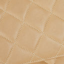 Chanel Vintage Medium Classic Double Flap Bag Beige Quilted Lambskin 24K Gold-Plated Hardware