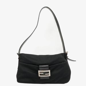 Fendi Baguette Black Neoprene Shoulder Bag